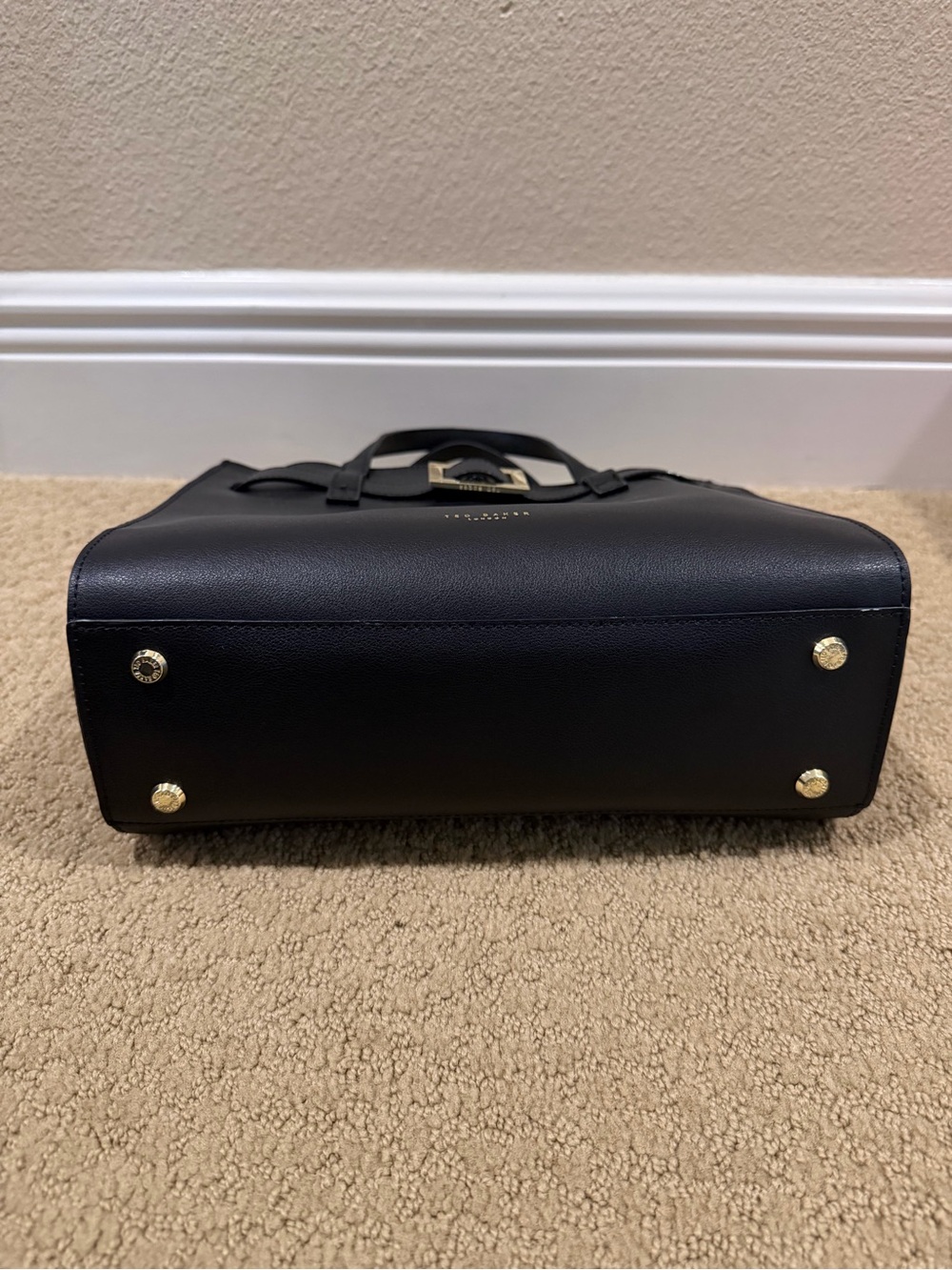 Ted Baker Black Structured Satchel with Gold Buckle Accent - Picture 5 of 5